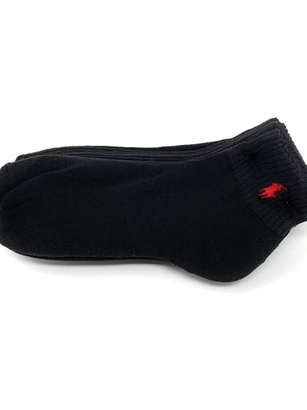 Polo by Ralph Lauren Black No-Show Athletic Socks with Red Pony